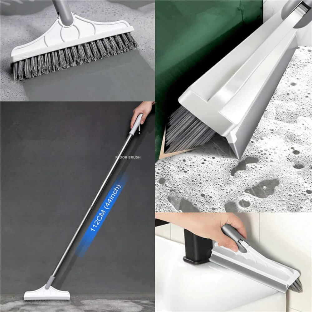2 In 1 Floor Scrub Brush Rotating With Long Handle