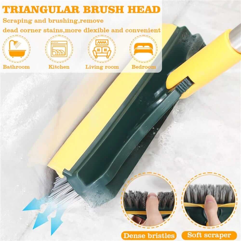2 In 1 Floor Scrub Brush Rotating With Long Handle