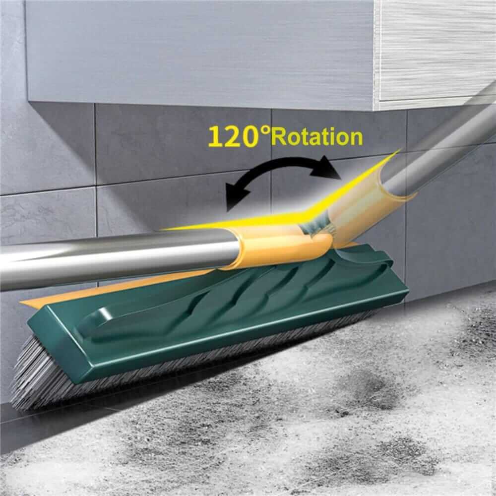 2 In 1 Floor Scrub Brush Rotating With Long Handle