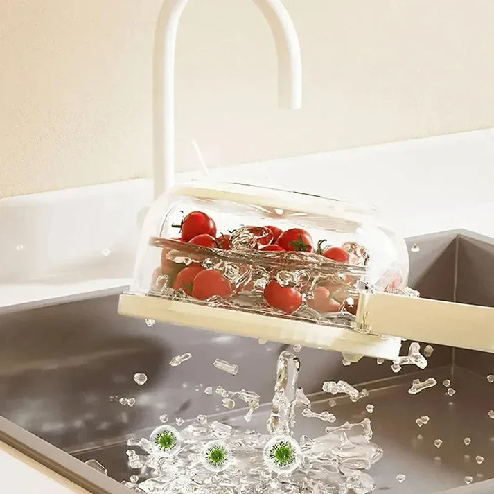 Multifunctional Fruit and Veggie Washing Bowl With Lid