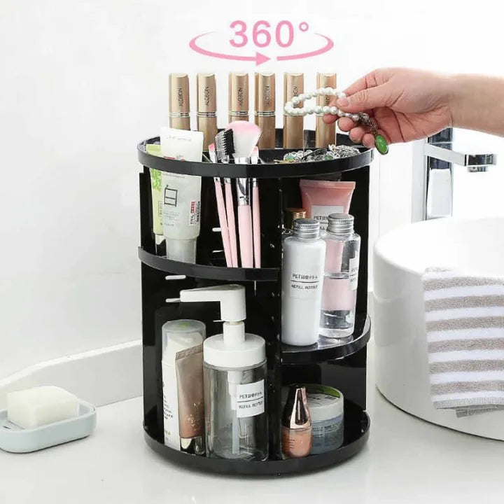 Imported 360 Rotating Cosmetics/Jewelery Organizer with Box (2 Colors)