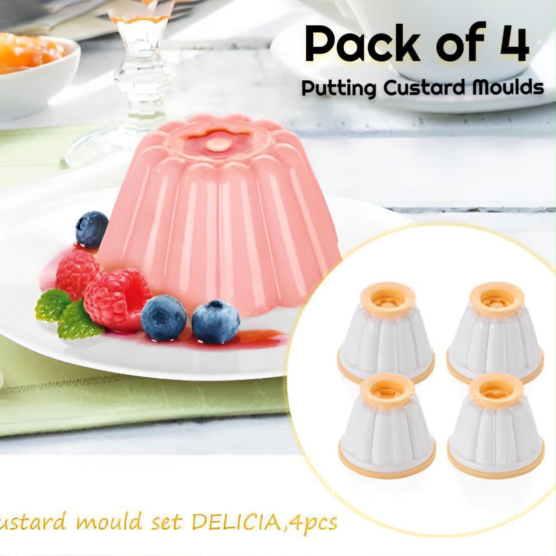 Pack of 4 Custards/Jelly Putting Moulds (with Box Packing)