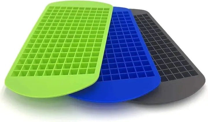 Silicone Ice Cube Trays, 160 Mini Ice Trays Crushed Ice Cube Easy Release Durable Ice Mold for Chilling, Whiskey, Cocktail, Dishwasher Safe